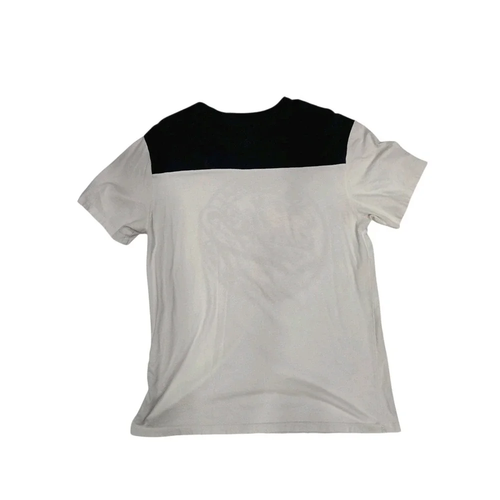 True Religion Men's Graphic T-Shirt Buddha Logo Colorblock Black White Size L